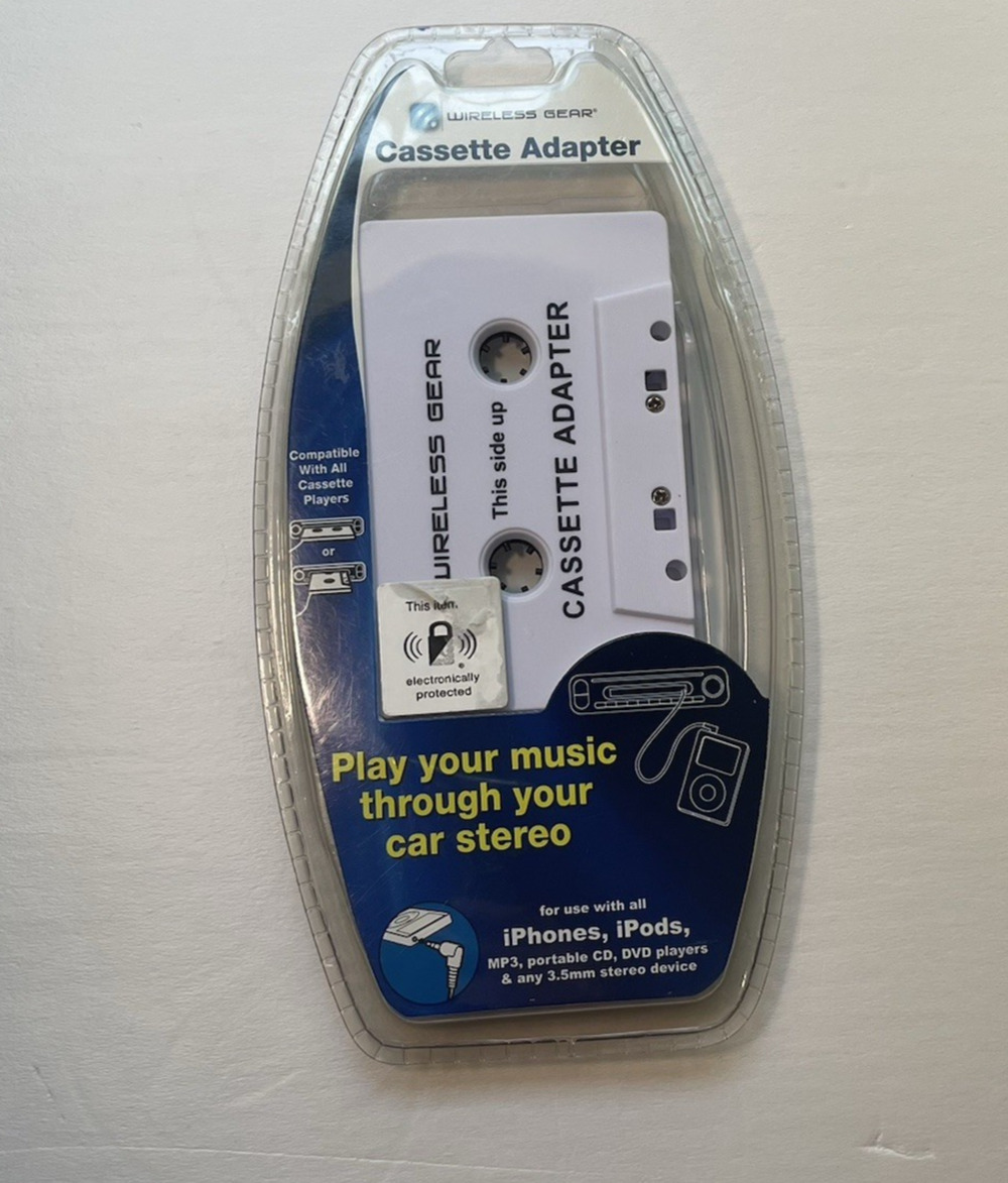 Wireless Gear Cassette Adapter For iPhones iPods MP3 - 3.5mm Stereo Devices NIP